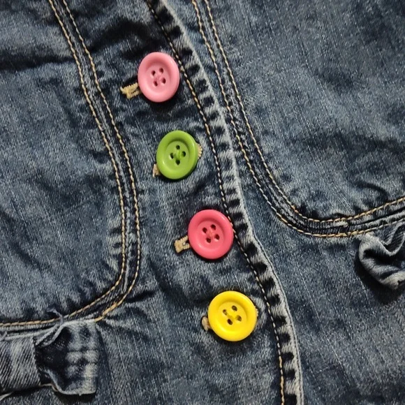 Gymboree Blue Jean Jacket 2008 Colored Buttons - Picture 2 of 3